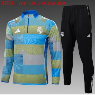 Chándal Real Madrid 2025/26 (Bule with Green Half zipper) - NIÑOS